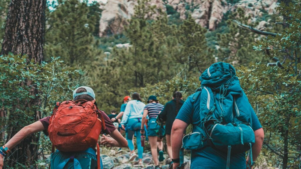 Teenagers on a hike