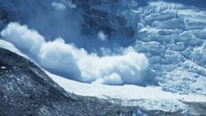 Avalanche in mountains