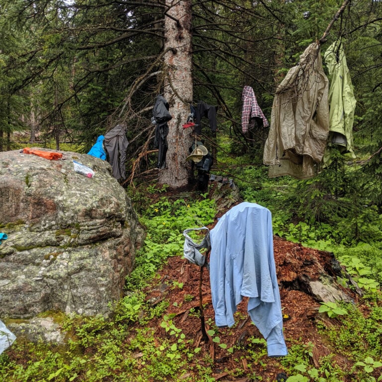 Clothes drying outside