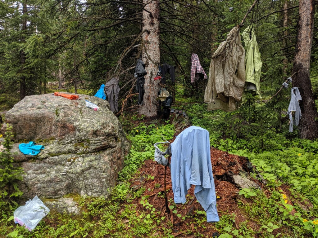 Clothes drying outside