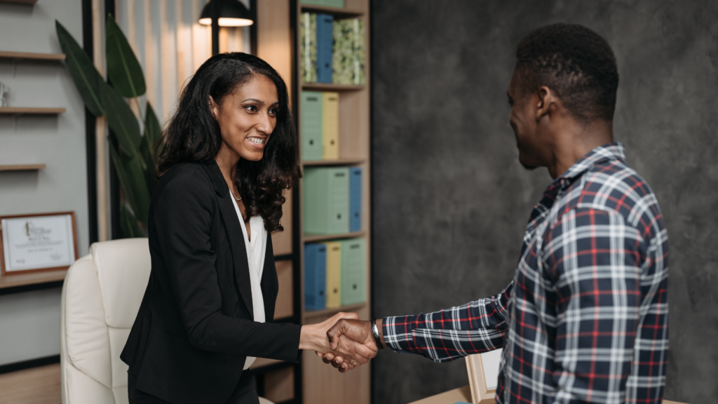 Two people shaking hands