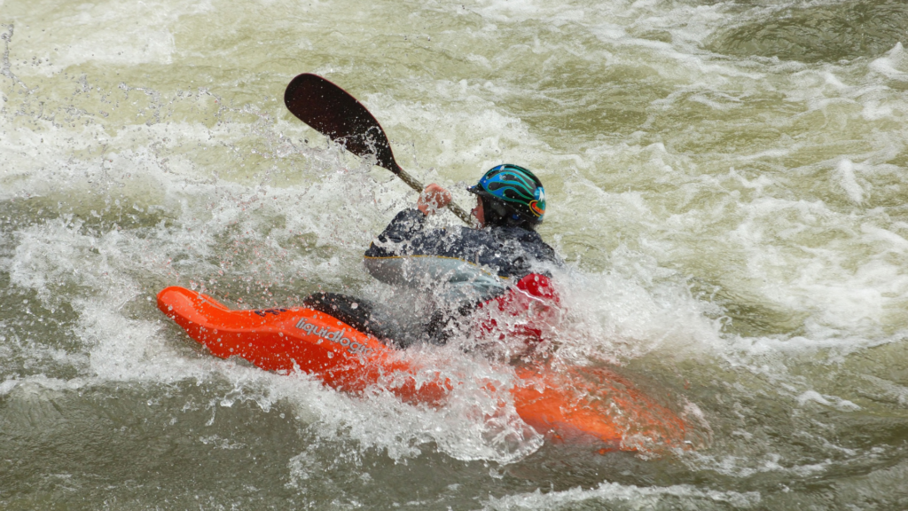 Kayaker in rapids