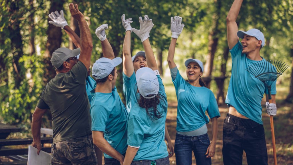Group of teen volunteers